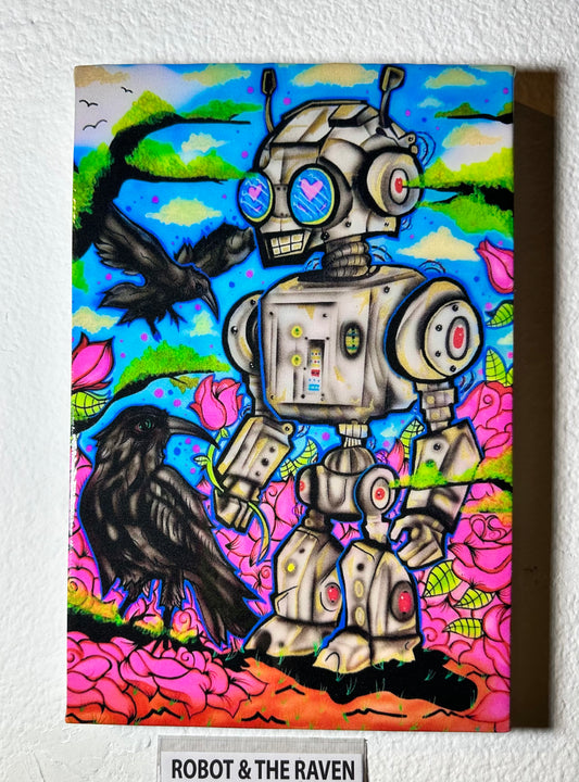 ROBOT & THE RAVEN Mini Canvas