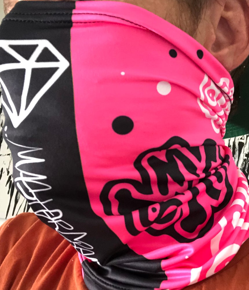 Diamonds and Crossbones - Flo Pink - Face Shield